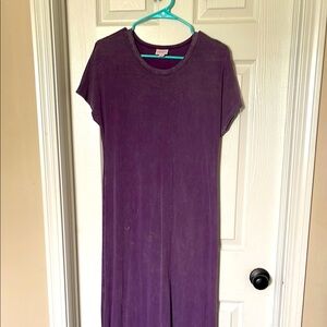 Purple Short Sleeve stone washed lularoe maxi Dress